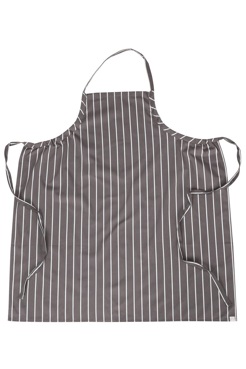 Chef Works مئزر طهاة إنجليزي للجنسين من شيف ووركس، رمادي مع خط أبيض، مقاس واحد - Image 2